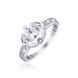 Срібна каблучка &laquo;Oval Solitaire Side Stones&raquo;