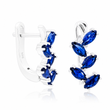 Серебряные серьги &laquo;Deep Blue Marquise&raquo;