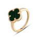 Золота каблучка «Clover Malachite»